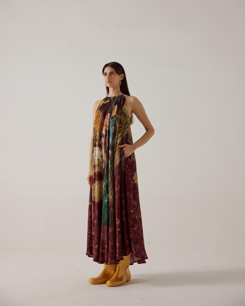 Circle Dress long-High Tea cotton by CORD in multi for women Worldwide