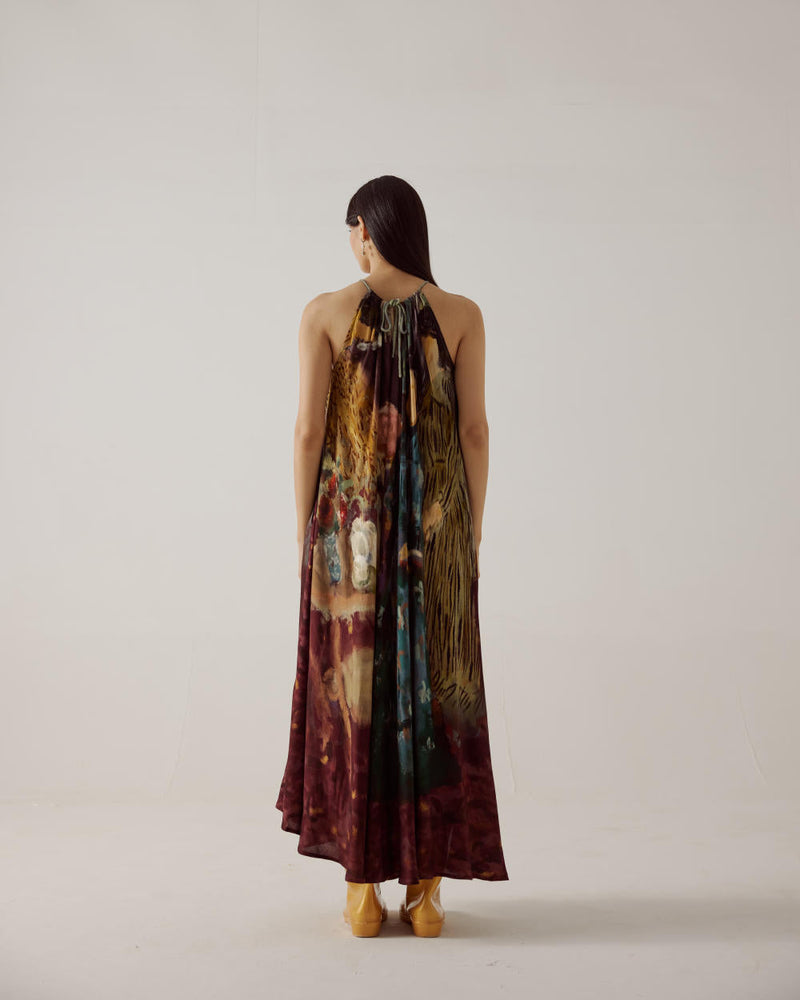 Circle Dress long-High Tea cotton by CORD in multi for women Worldwide