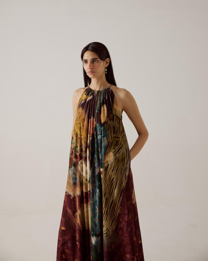 Circle Dress long-High Tea cotton by CORD in multi for women Worldwide