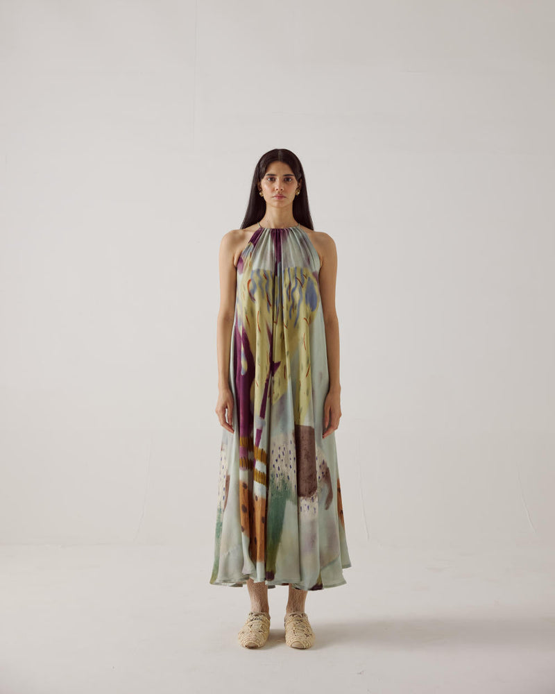 Circle Dress Long-Mirage cotton by CORD in multi for women Worldwide