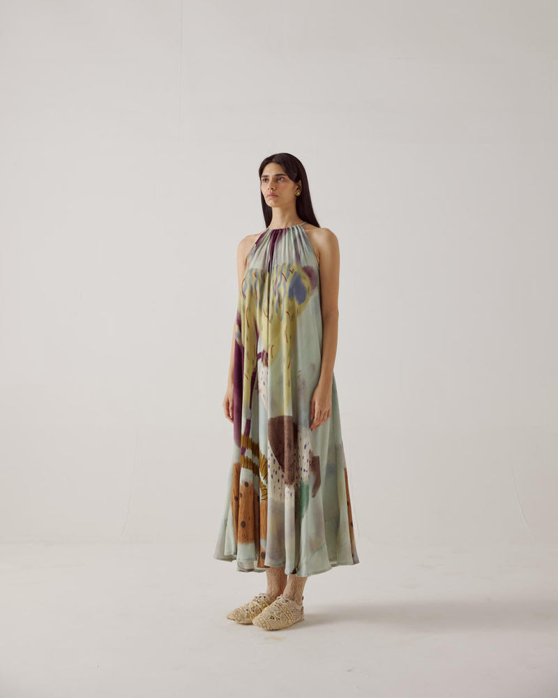 Circle Dress Long-Mirage cotton by CORD in multi for women Worldwide