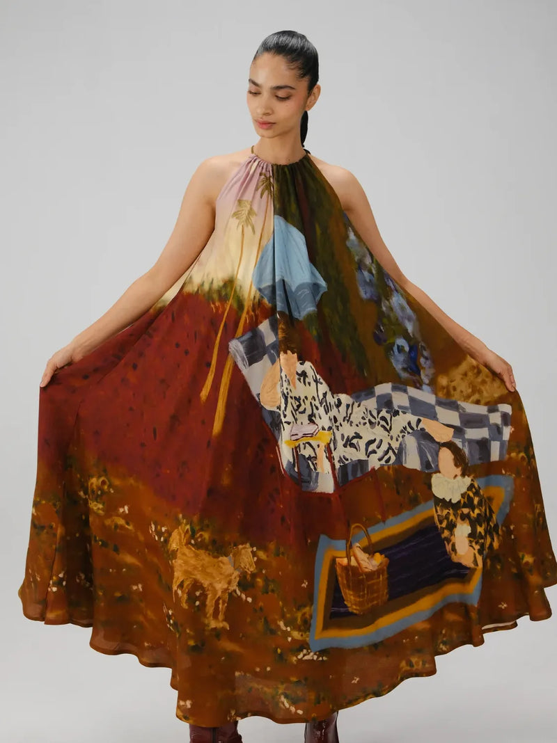 Circle Long Dress - Lakeside cotton by CORD for women Worldwide