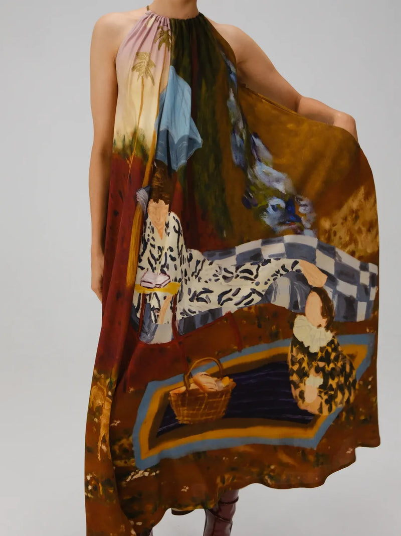 Circle Long Dress - Lakeside cotton by CORD for women Worldwide