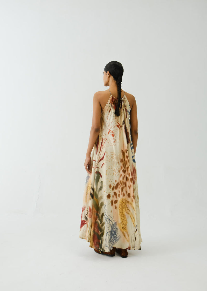 Circle Long Dress-Abstract cotton by CORD for women Worldwide