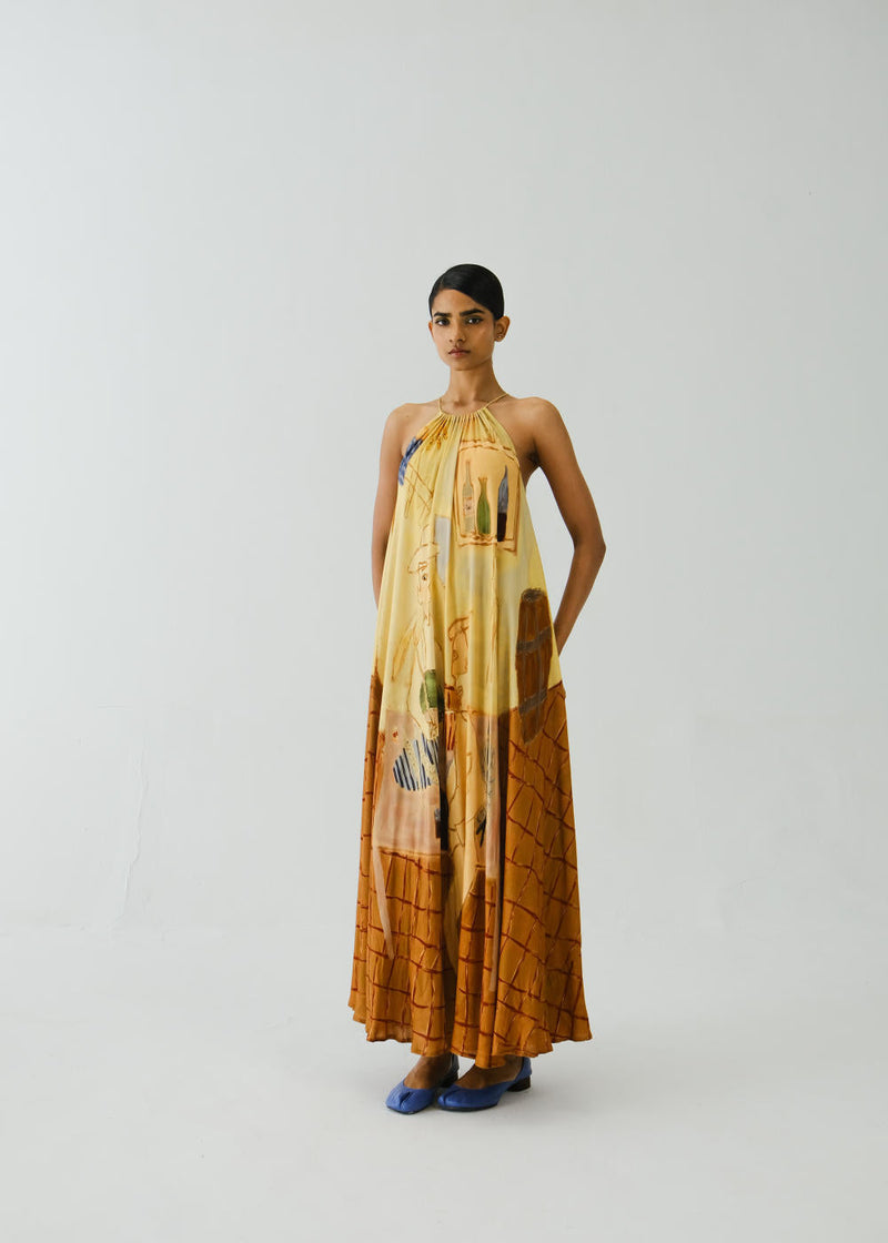 Circle Long Dress-Fisherman cotton by CORD for women Worldwide