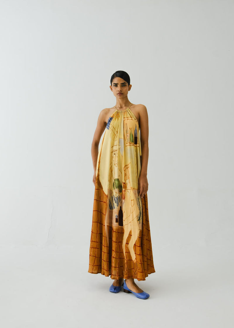 Circle Long Dress-Fisherman cotton by CORD for women Worldwide