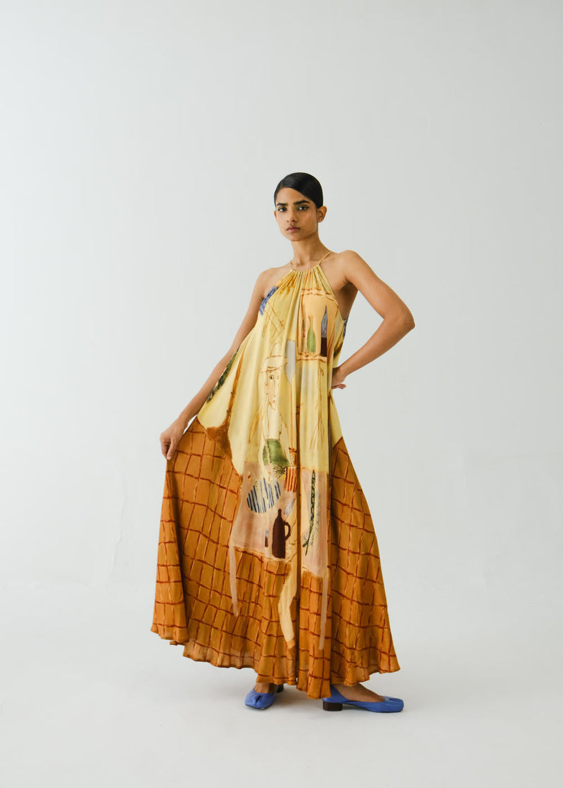 Circle Long Dress-Fisherman cotton by CORD for women Worldwide