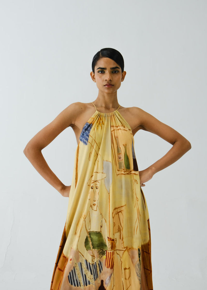 Circle Long Dress-Fisherman cotton by CORD for women Worldwide