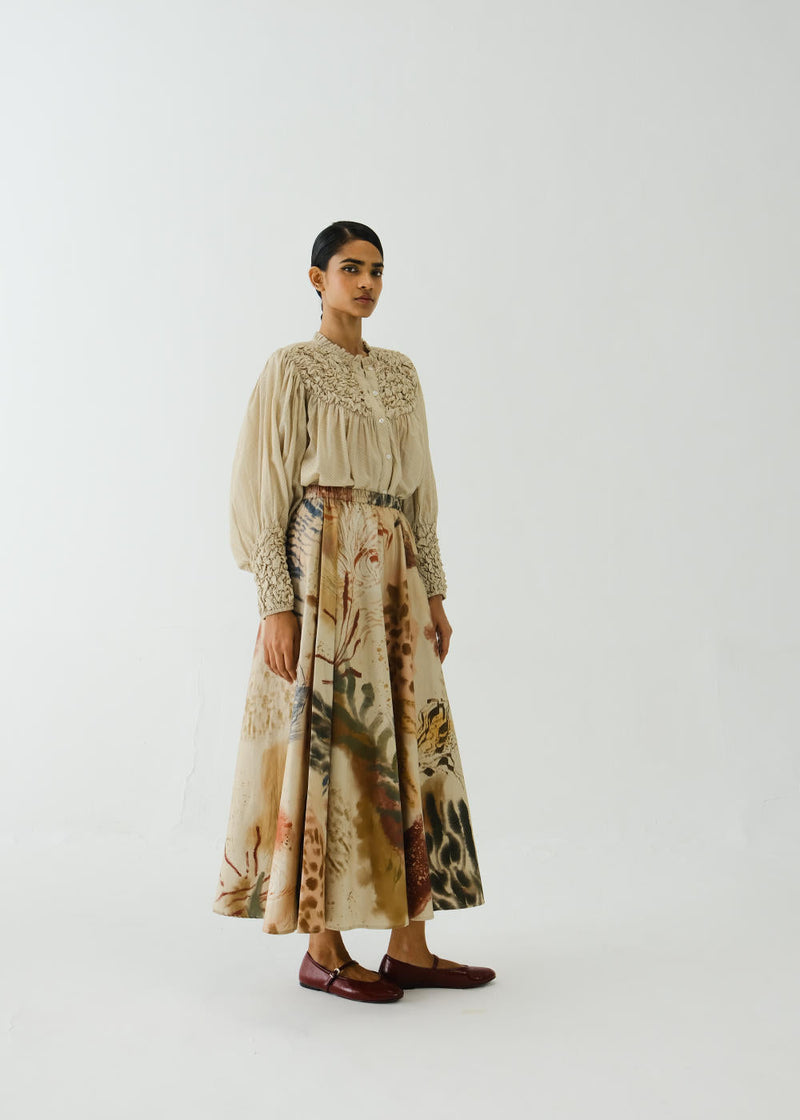 Circle Skirt -Abstract satin by CORD for women Worldwide