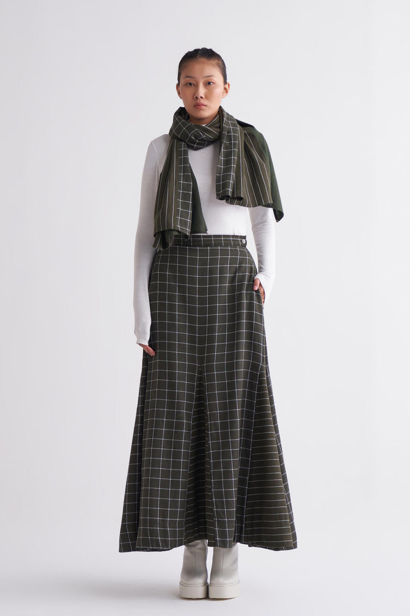 Circular Skirt Co-ord - Olive Co-ord Set,Skirts by THREE for women Worldwide