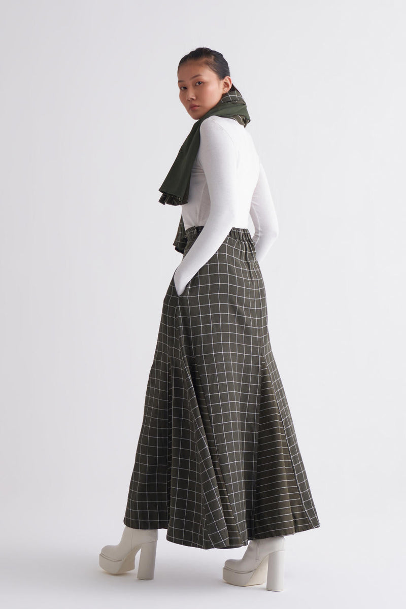 Circular Skirt Co-ord - Olive Co-ord Set,Skirts by THREE for women Worldwide