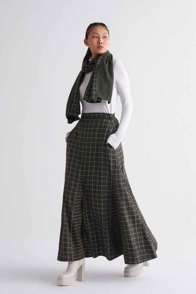 Circular Skirt Co-ord - Olive Co-ord Set,Skirts by THREE for women Worldwide
