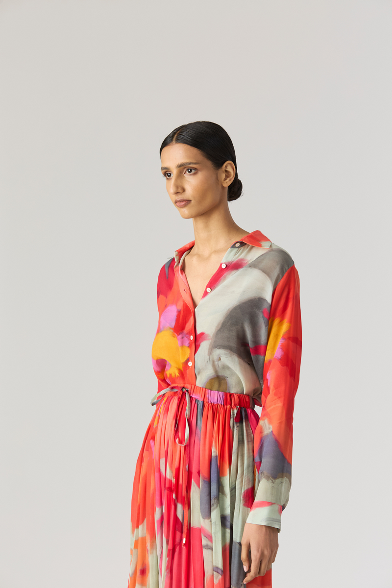 CLARA SHIRT & SKIRT SET mul by Yam in multi color for women Worldwide