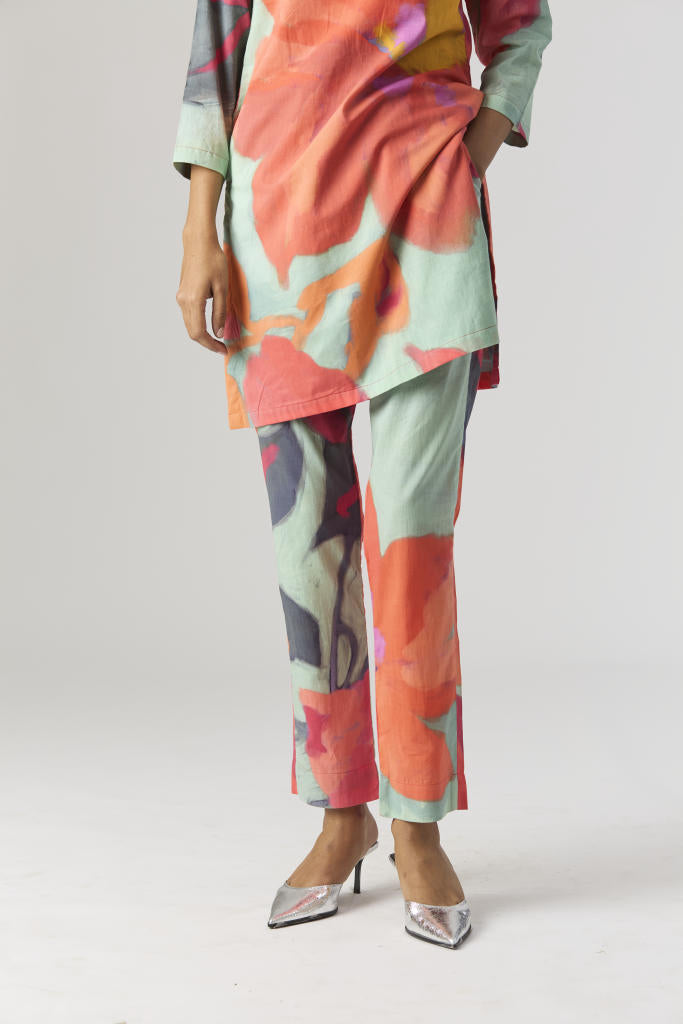 CLARA SHORT KURTA SET cotton by Yam in multi color for women Worldwide