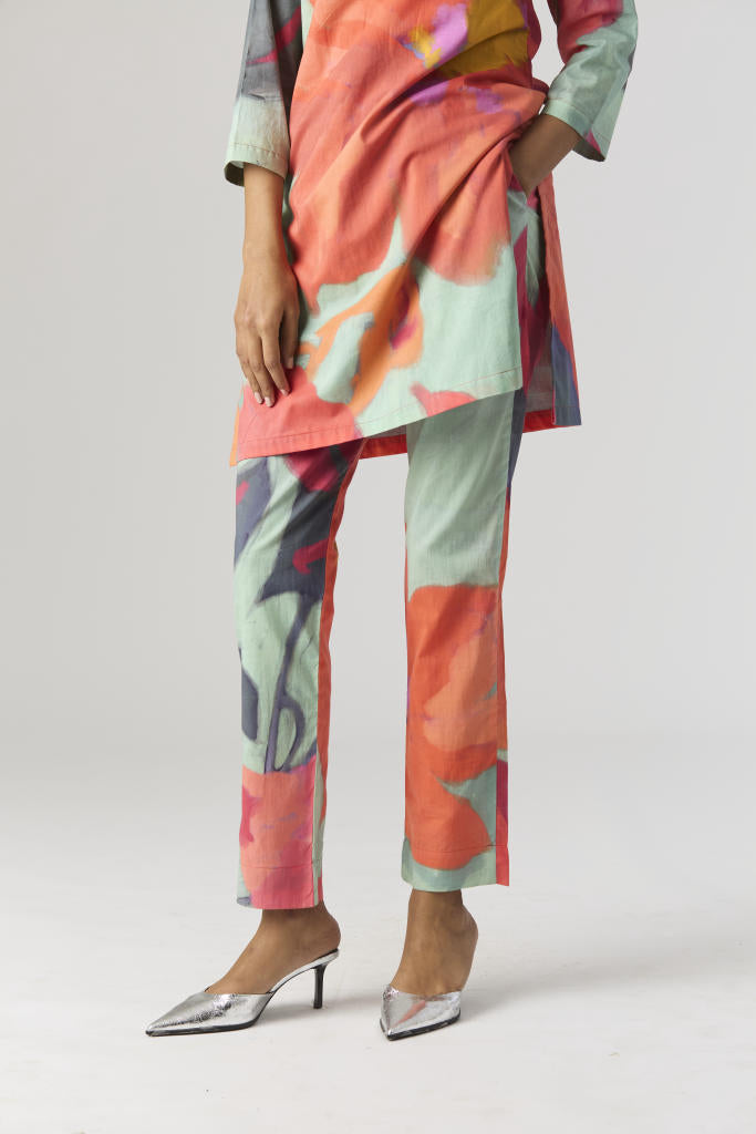 CLARA SHORT KURTA SET cotton by Yam in multi color for women Worldwide