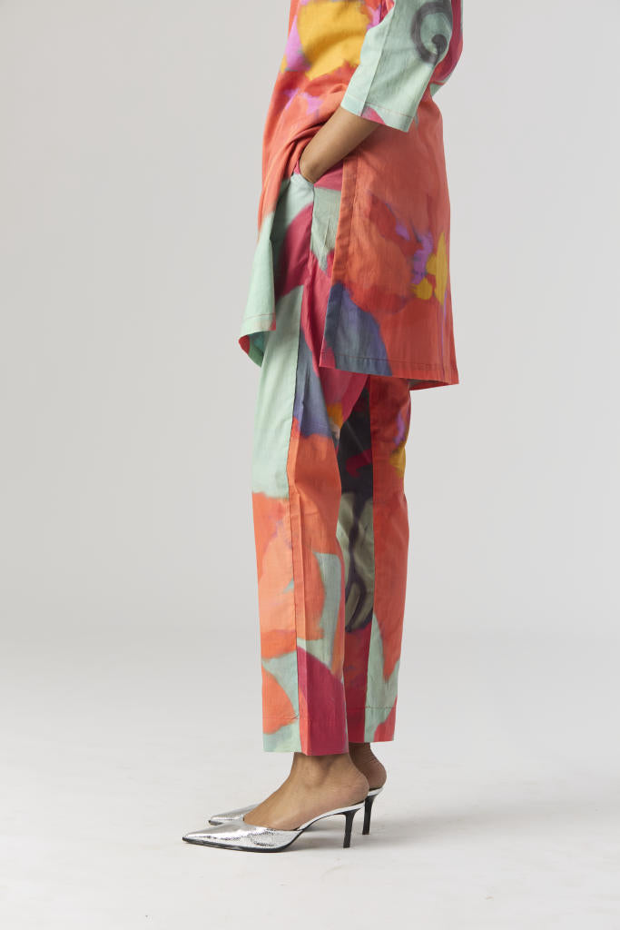 CLARA SHORT KURTA SET cotton by Yam in multi color for women Worldwide