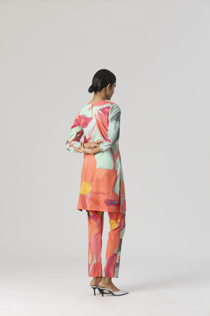CLARA SHORT KURTA SET cotton by Yam in multi color for women Worldwide