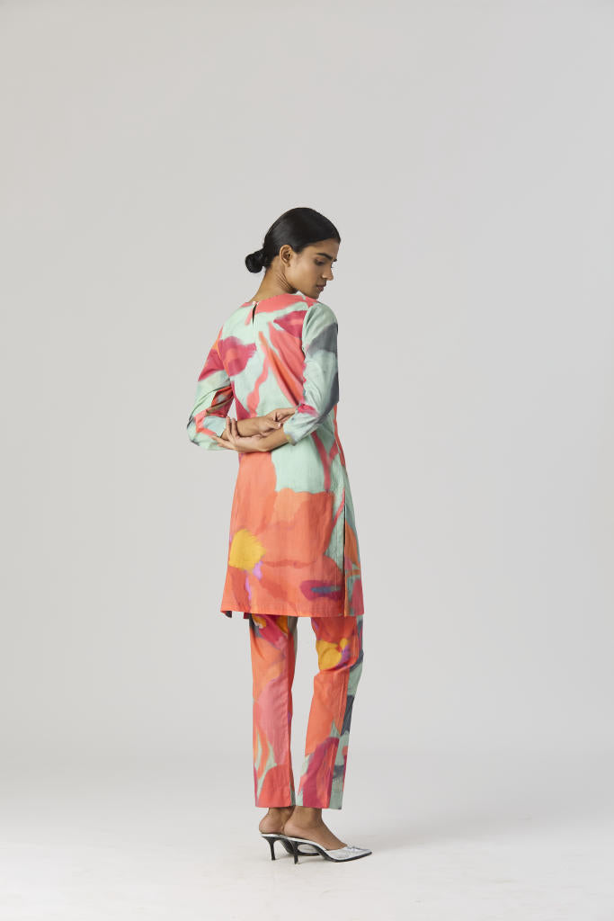 CLARA SHORT KURTA SET cotton by Yam in multi color for women Worldwide