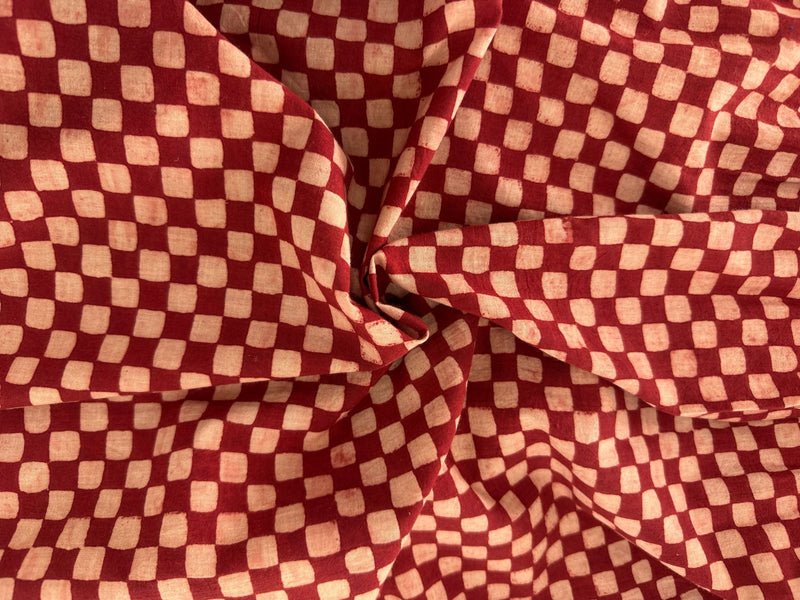 Classic Crow Skirt — Red Checkerboard cotton by World of Crow in red color for women Worldwide