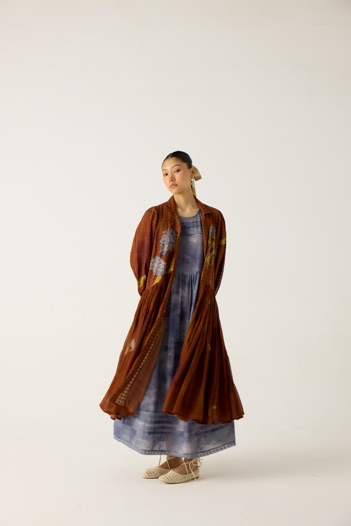 CLASSIC BUTTON DOWN DRESS -FOLIAGE cotton by CORD in multi for women Worldwide