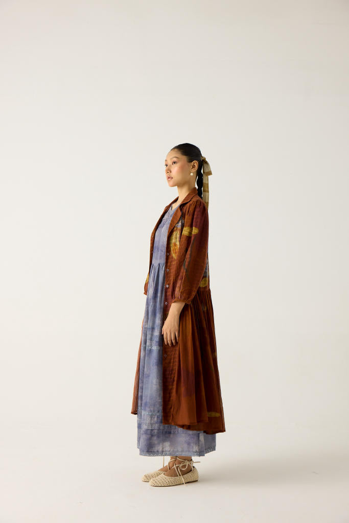 CLASSIC BUTTON DOWN DRESS -FOLIAGE cotton by CORD in multi for women Worldwide