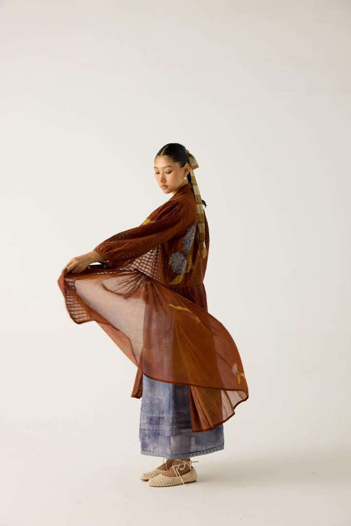 CLASSIC BUTTON DOWN DRESS -FOLIAGE cotton by CORD in multi for women Worldwide