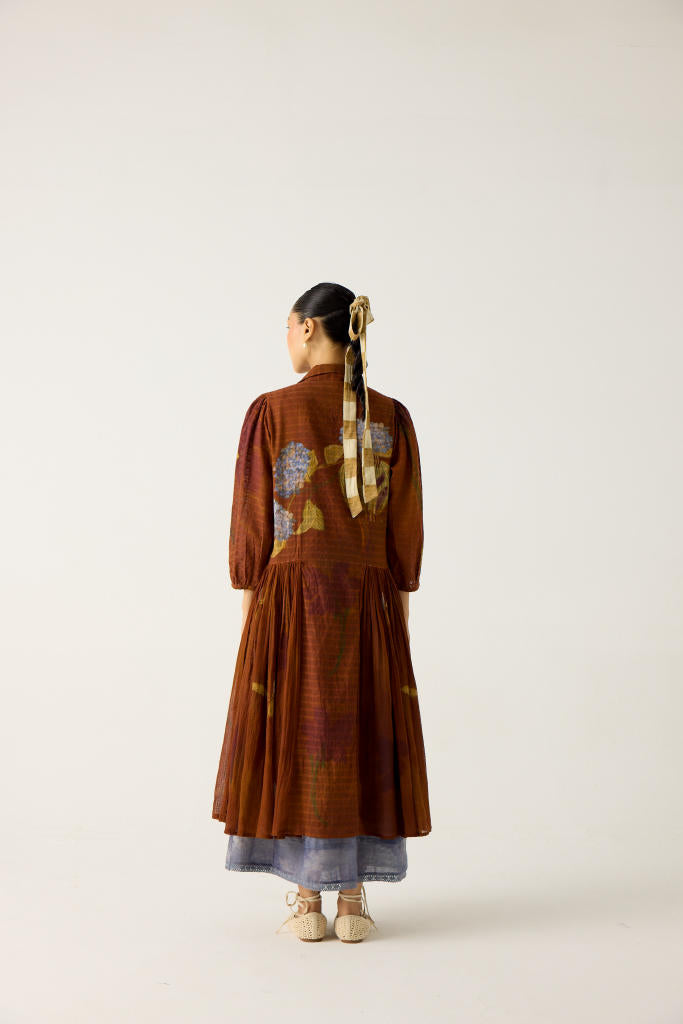 CLASSIC BUTTON DOWN DRESS -FOLIAGE cotton by CORD in multi for women Worldwide