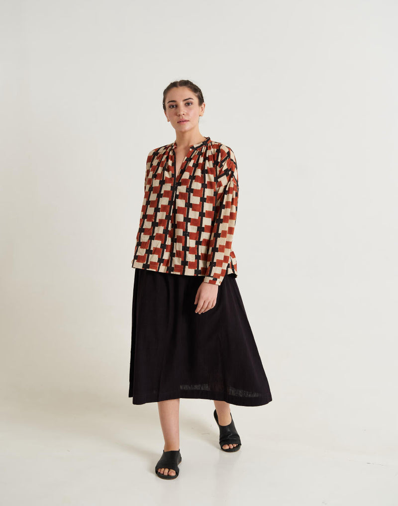 Classic organic black skirt - Black cotton by World of Crow in black color for women Worldwide
