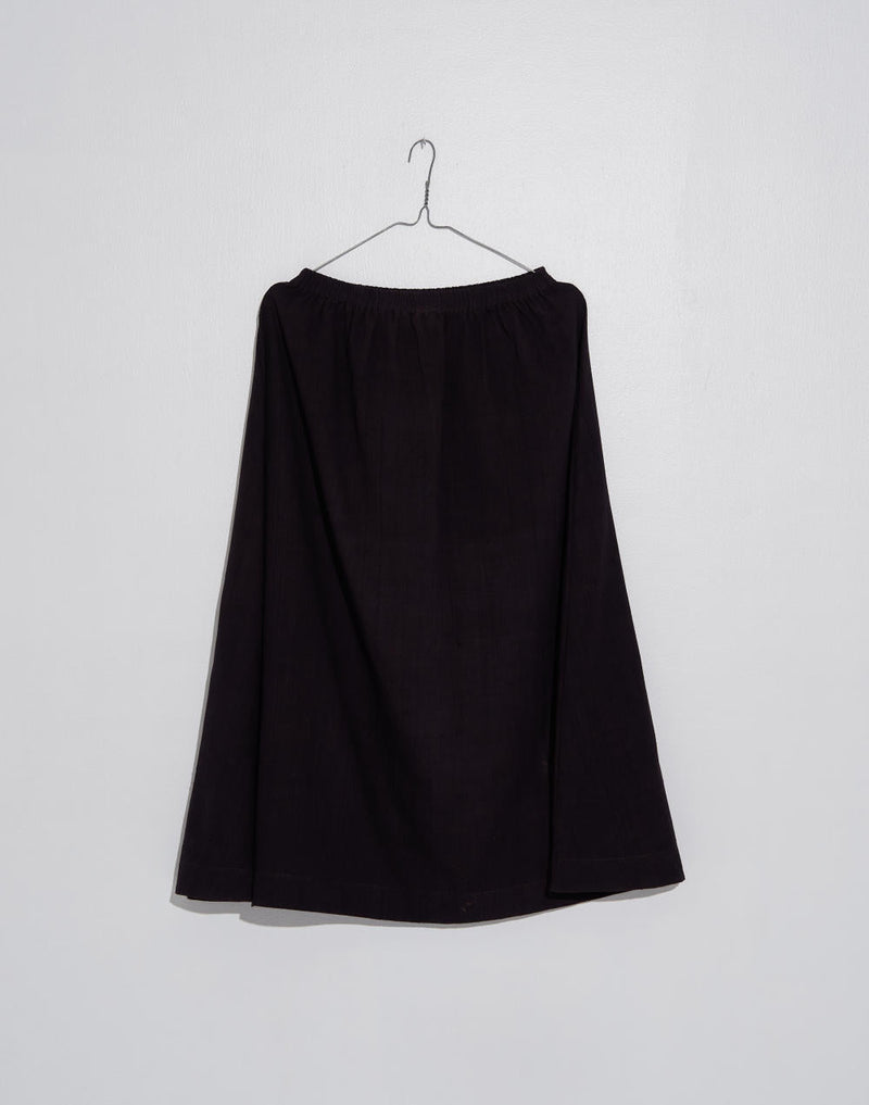 Classic organic black skirt - Black cotton by World of Crow in black color for women Worldwide