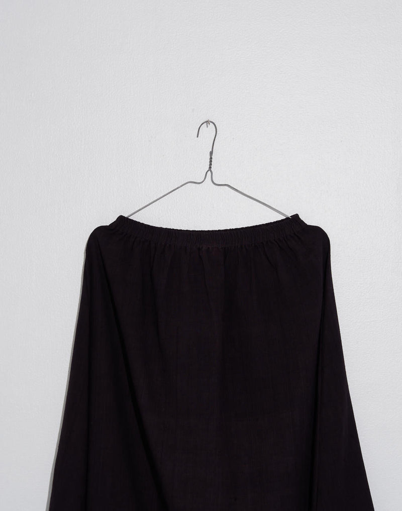Classic organic black skirt - Black cotton by World of Crow in black color for women Worldwide