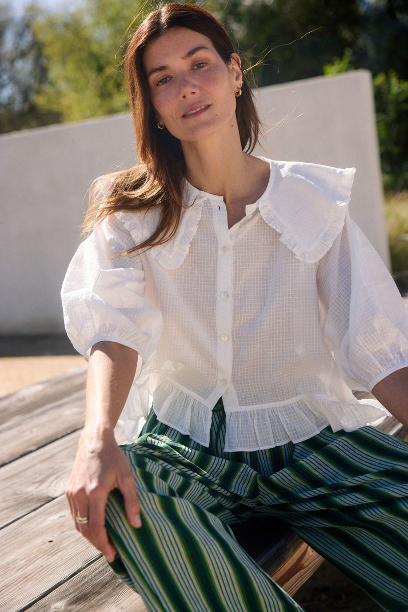 Cloud Collar Blouse – White