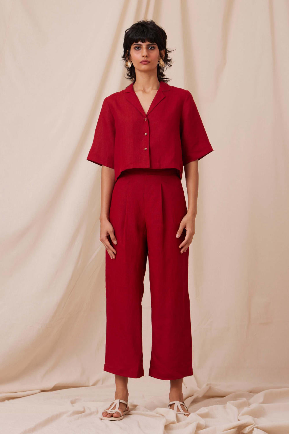 Clyde Scarlet Linen Co-ord