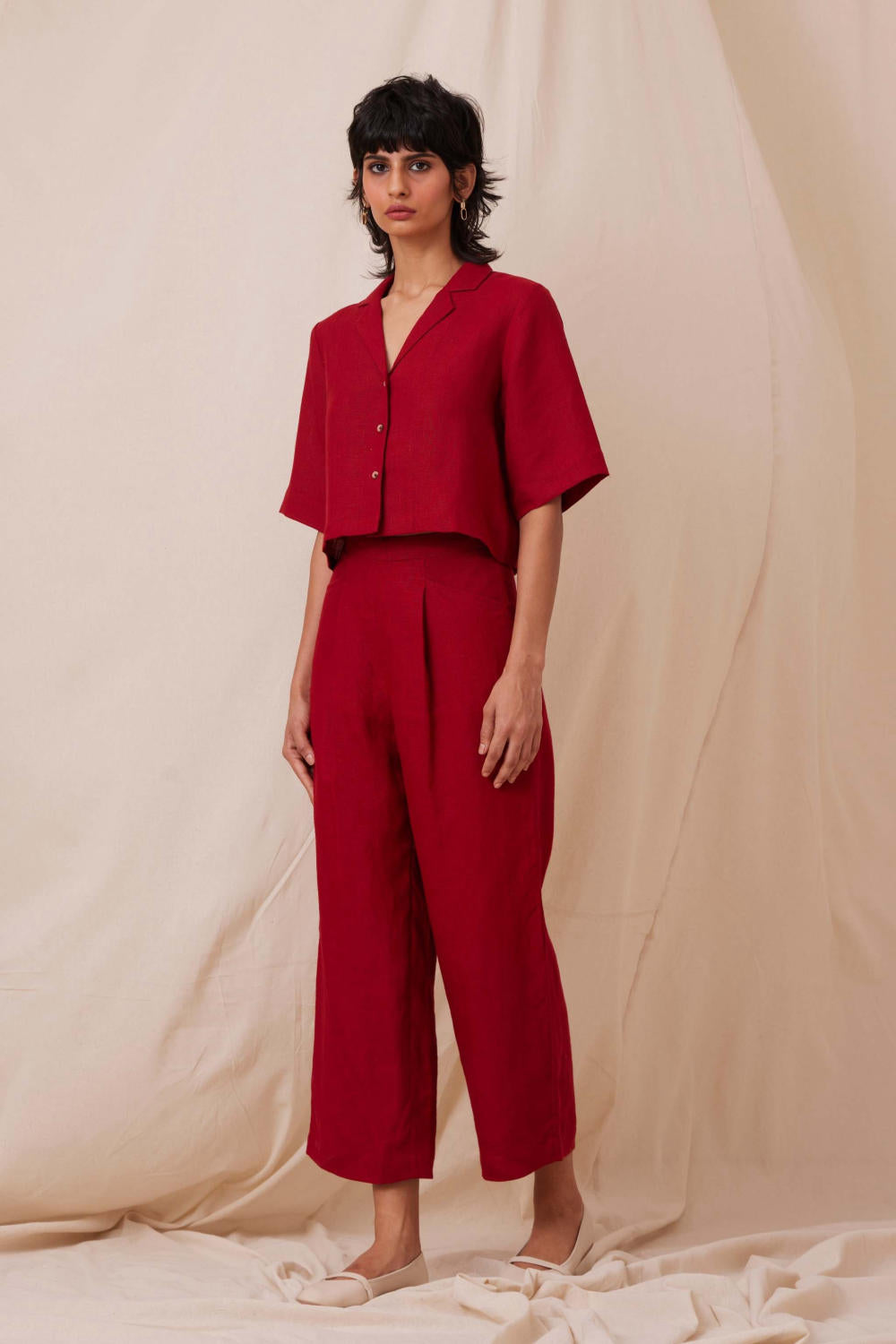 Clyde Scarlet Linen Co-ord