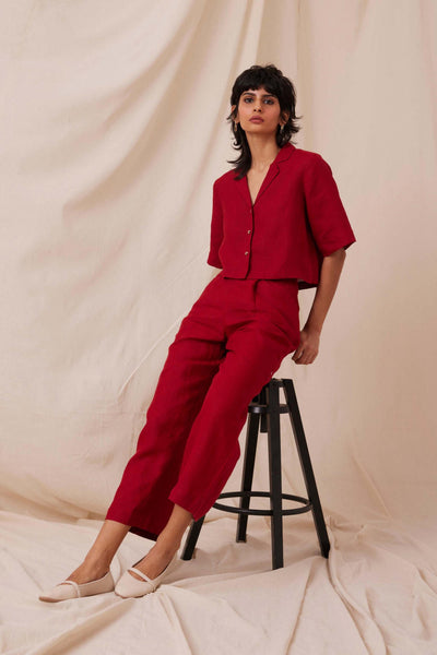 Clyde Scarlet Linen Co-ord