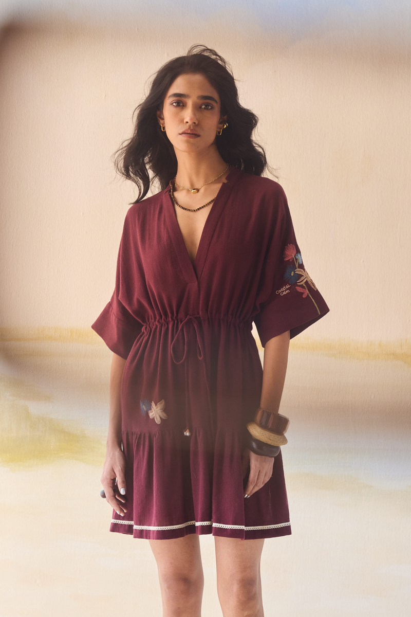 Coastal Bloom Handspun Handwoven Organic Cotton Dress cotton by Sui for women Worldwide