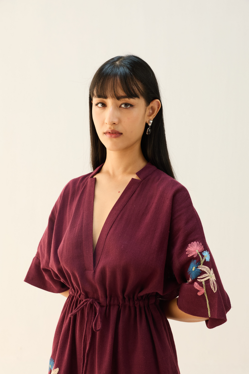 Coastal Bloom Handspun Handwoven Organic Cotton Dress cotton by Sui for women Worldwide