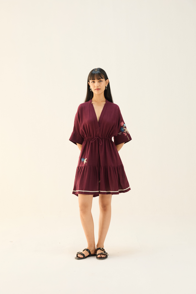 Coastal Bloom Handspun Handwoven Organic Cotton Dress cotton by Sui for women Worldwide