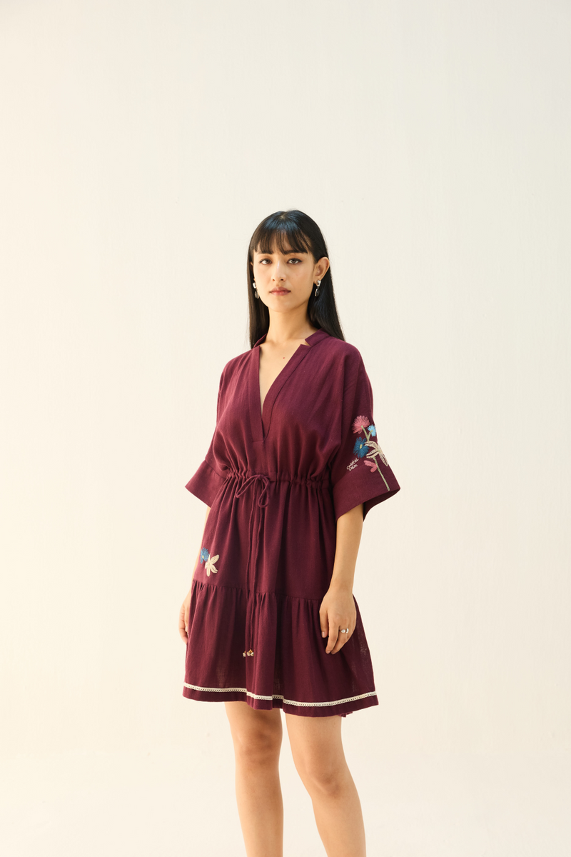 Coastal Bloom Handspun Handwoven Organic Cotton Dress cotton by Sui for women Worldwide