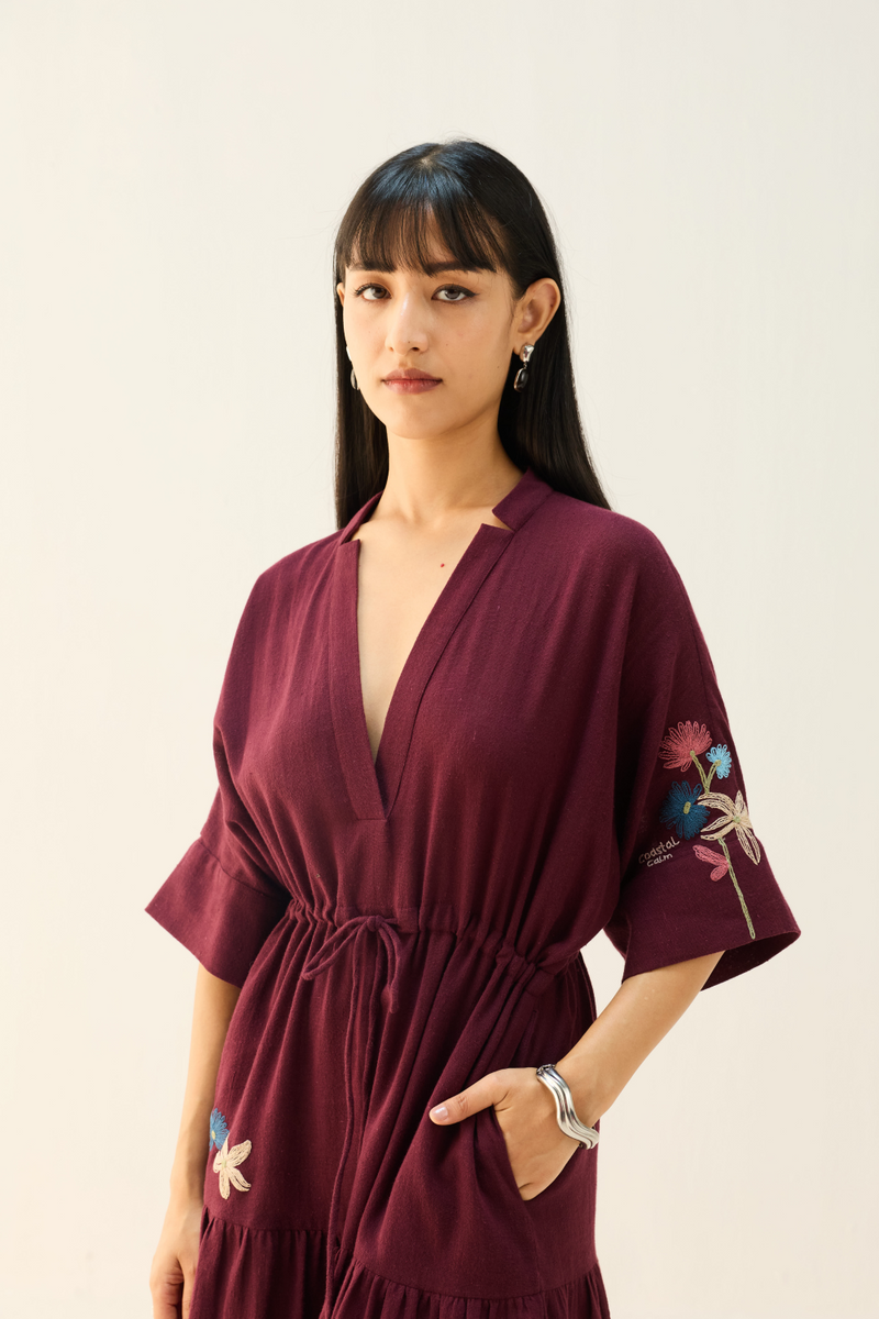 Coastal Bloom Handspun Handwoven Organic Cotton Dress cotton by Sui for women Worldwide