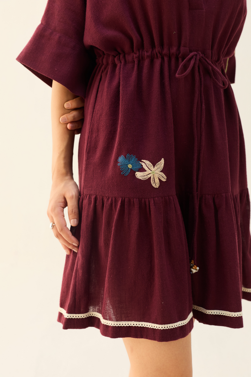 Coastal Bloom Handspun Handwoven Organic Cotton Dress cotton by Sui for women Worldwide