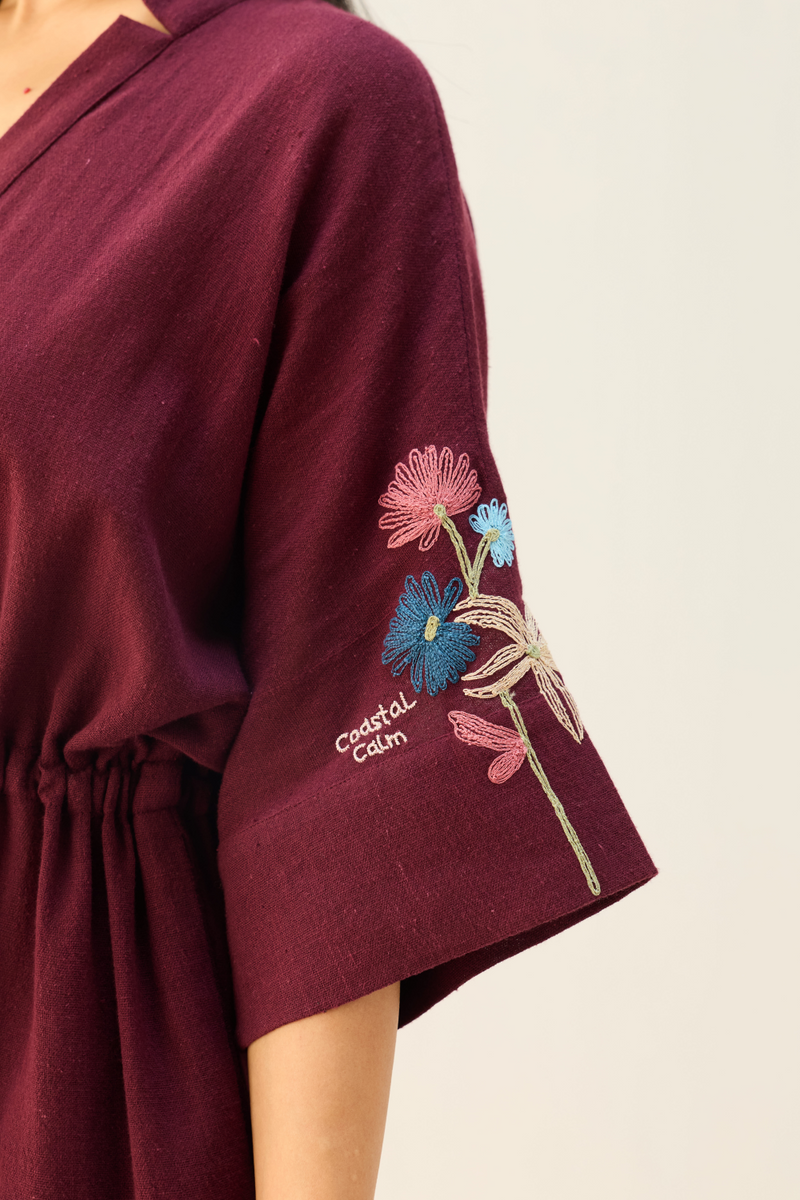 Coastal Bloom Handspun Handwoven Organic Cotton Dress cotton by Sui for women Worldwide