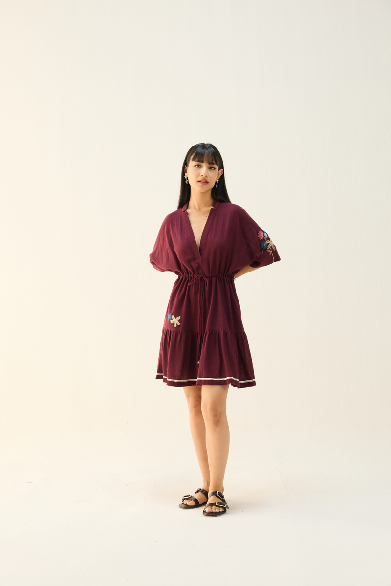 Coastal Bloom Handspun Handwoven Organic Cotton Dress cotton by Sui for women Worldwide