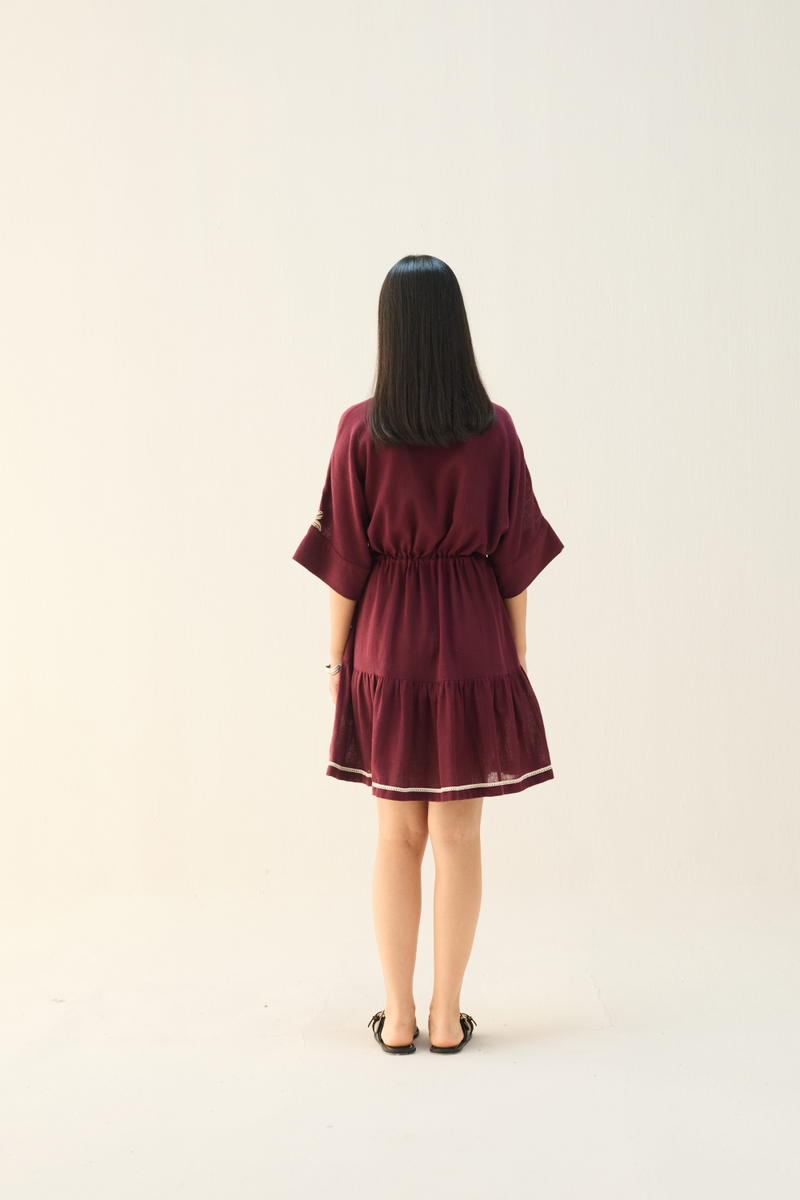 Coastal Bloom Handspun Handwoven Organic Cotton Dress cotton by Sui for women Worldwide