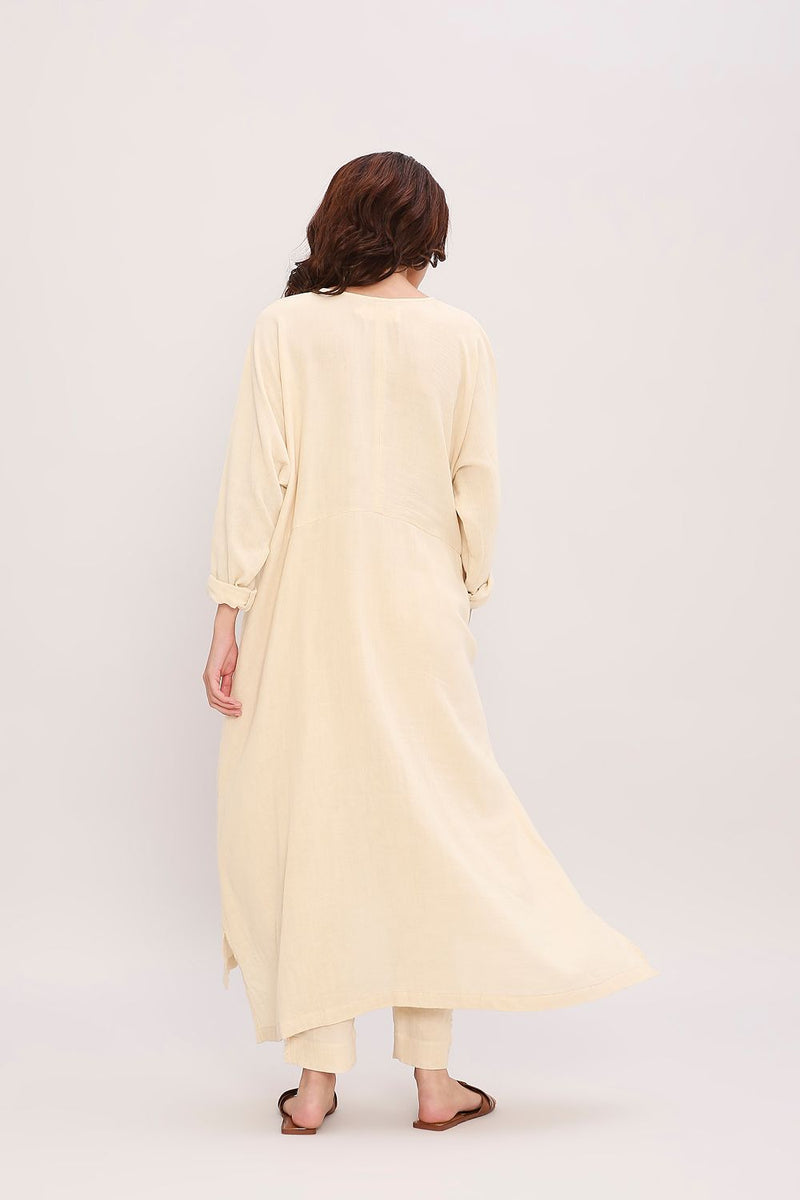 Coco Cream Kaftan Tunic Set (2 PCS) cotton by Mati for women Worldwide