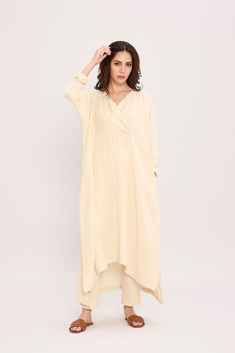 Coco Cream Kaftan Tunic cotton by Mati for women Worldwide