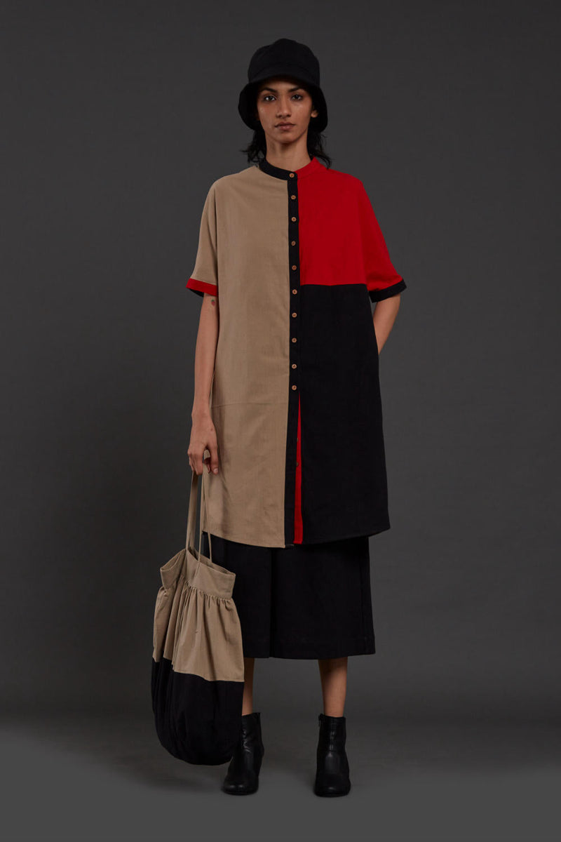 Colour Block Co-ord Set Co-ord Set by Mati in red color for women Worldwide