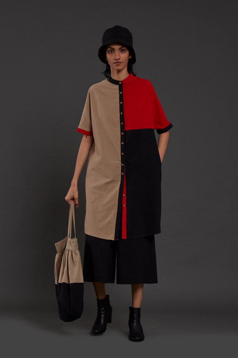 Colour Block Co-ord Set Co-ord Set by Mati in red color for women Worldwide
