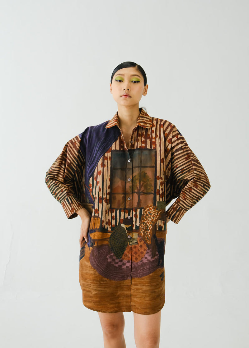 Como Long Shirt-Home Alone poplin by CORD for women Worldwide