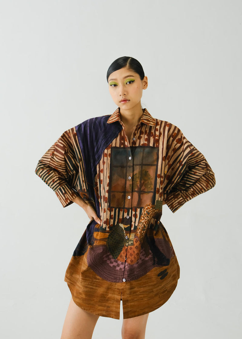 Como Long Shirt-Home Alone poplin by CORD for women Worldwide