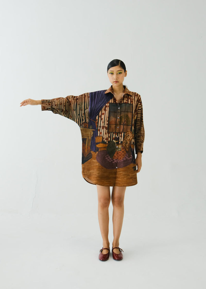 Como Long Shirt-Home Alone poplin by CORD for women Worldwide